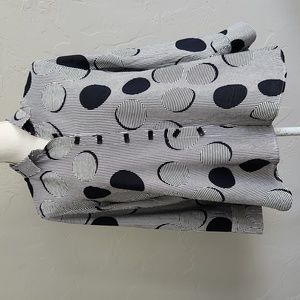 Abstract Dark Blue/White Blouse MP